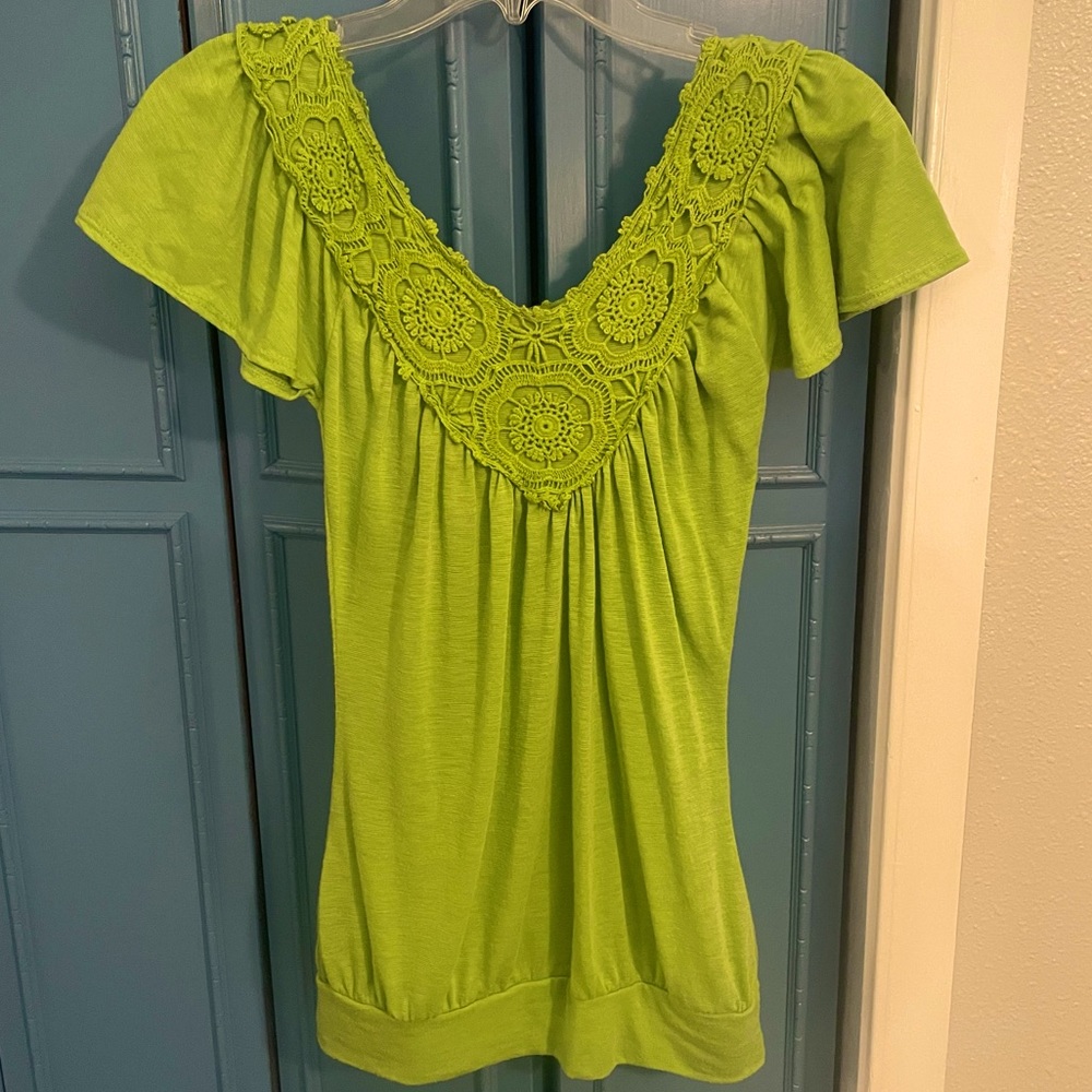 Vanity short sleeved top, green